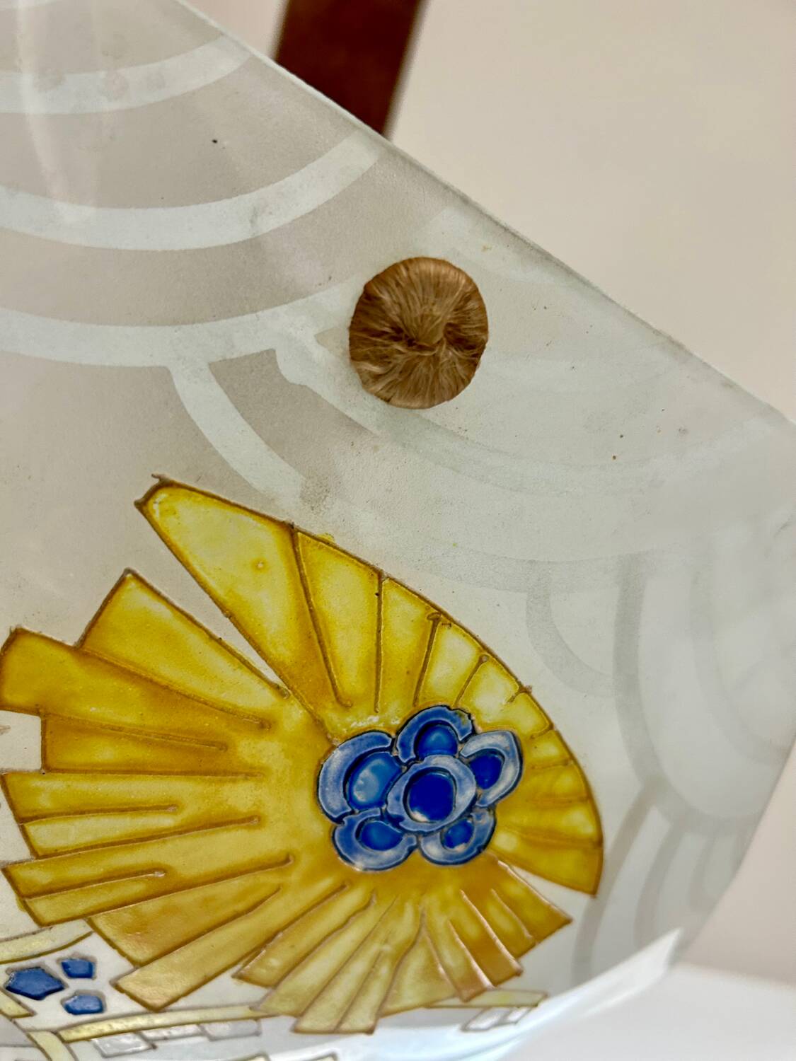 Art Deco glass pendant, 1930s