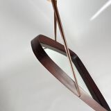 Miroir triangulaire en teck, Danemark, années 70