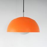 Swedish orange metal and glass pendant lamp by Hans-Agne Jakobsson, 1970s