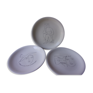 Assiettes Picasso /Paul Elouard - Salins 1950