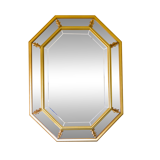 Large beveled, neoclassical mirror with gilded wood edges
