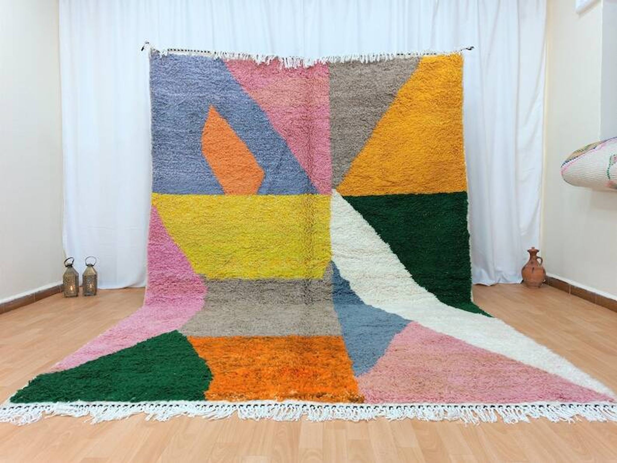 Tapis fait main 250cmx150cm multicolore
