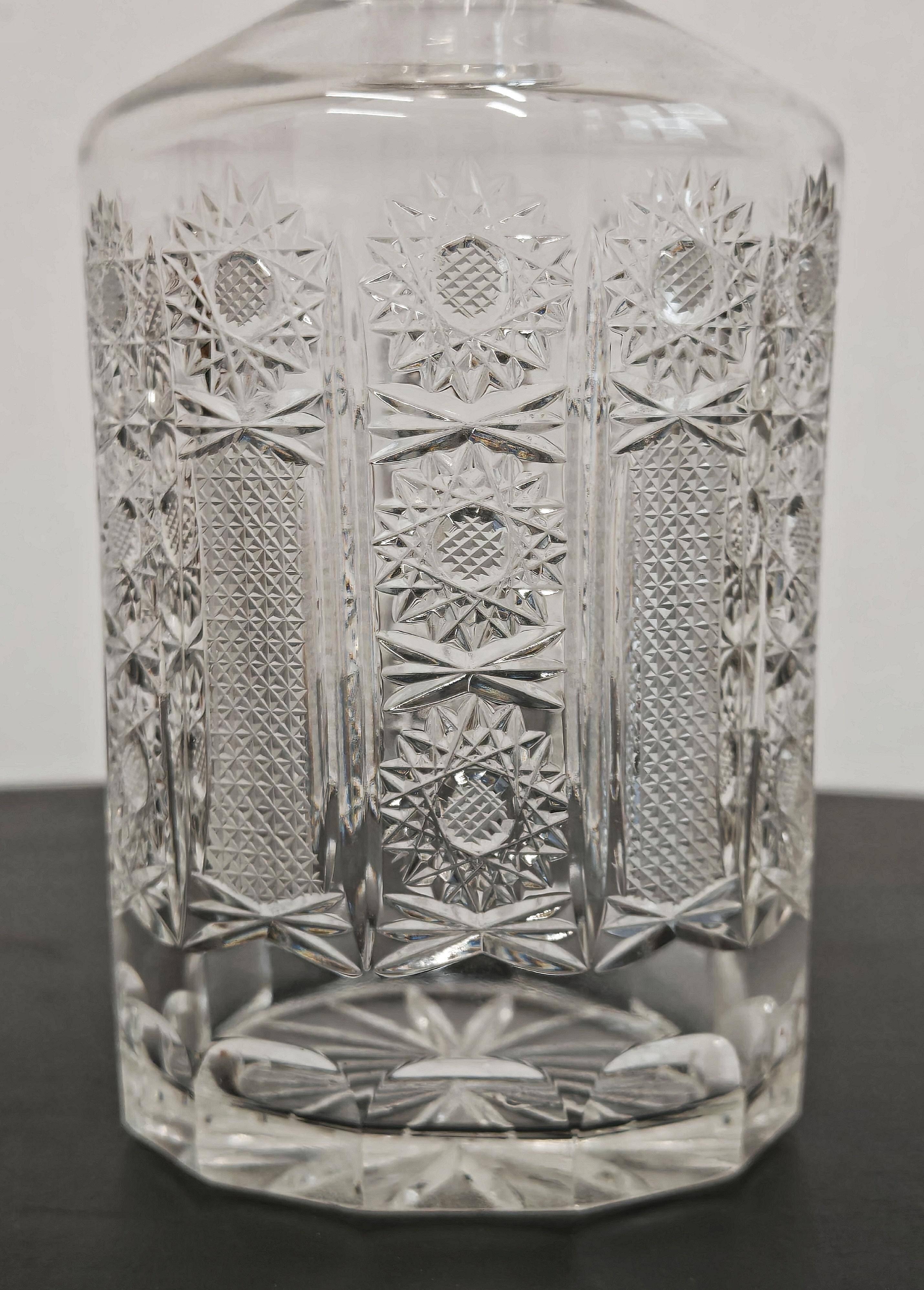 Vintage crystal carafe from Czechoslovakia, 1960s.