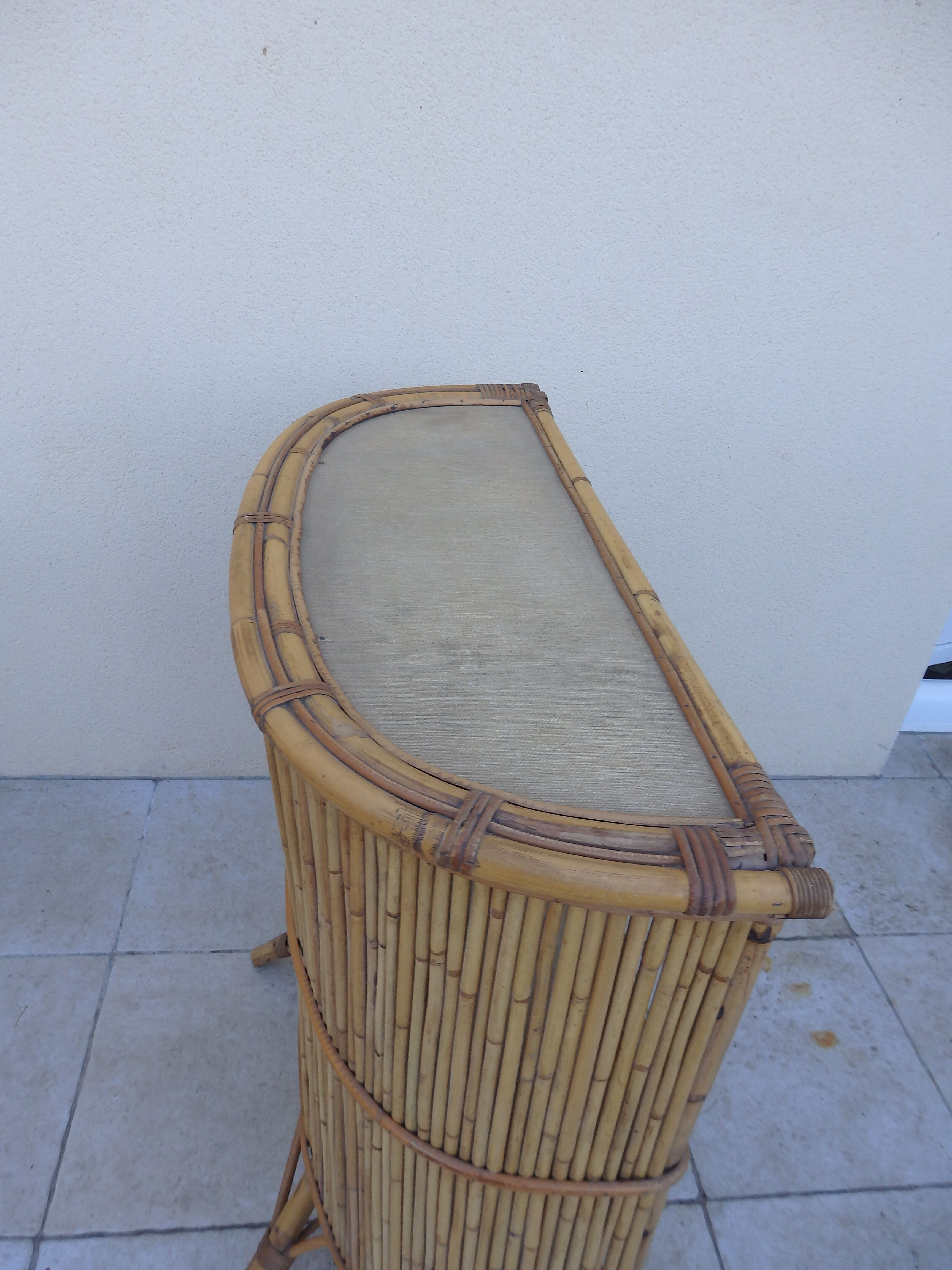 Scandinavian vintage rattan bar
