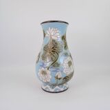 Large ceramic vase with floral pattern