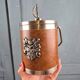Vintage knight ice bucket – Coat of arms and sword handle – 1960s-70s