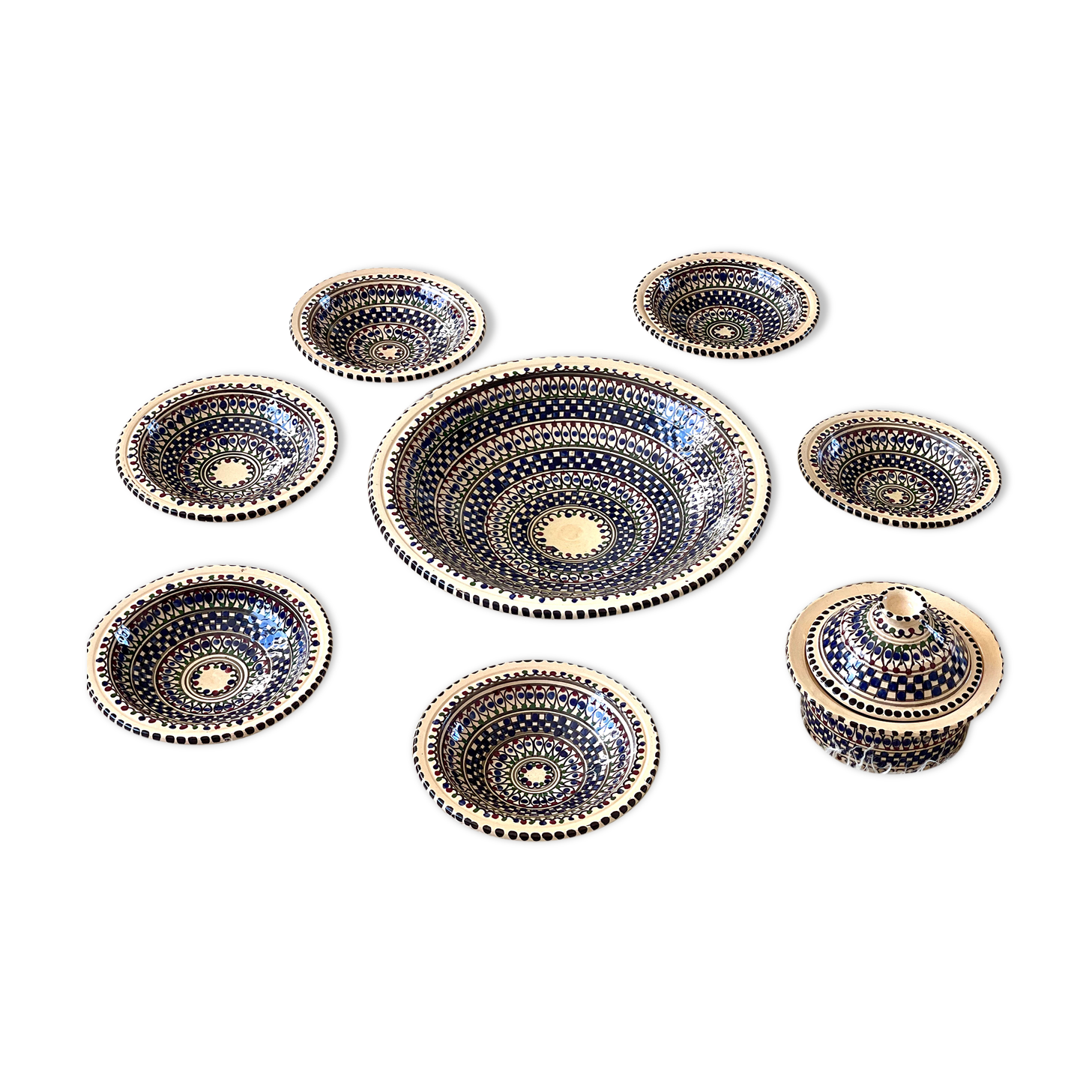 Artisanal Moroccan Dish Service 8 pieces