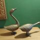 2 grands cygnes en laiton