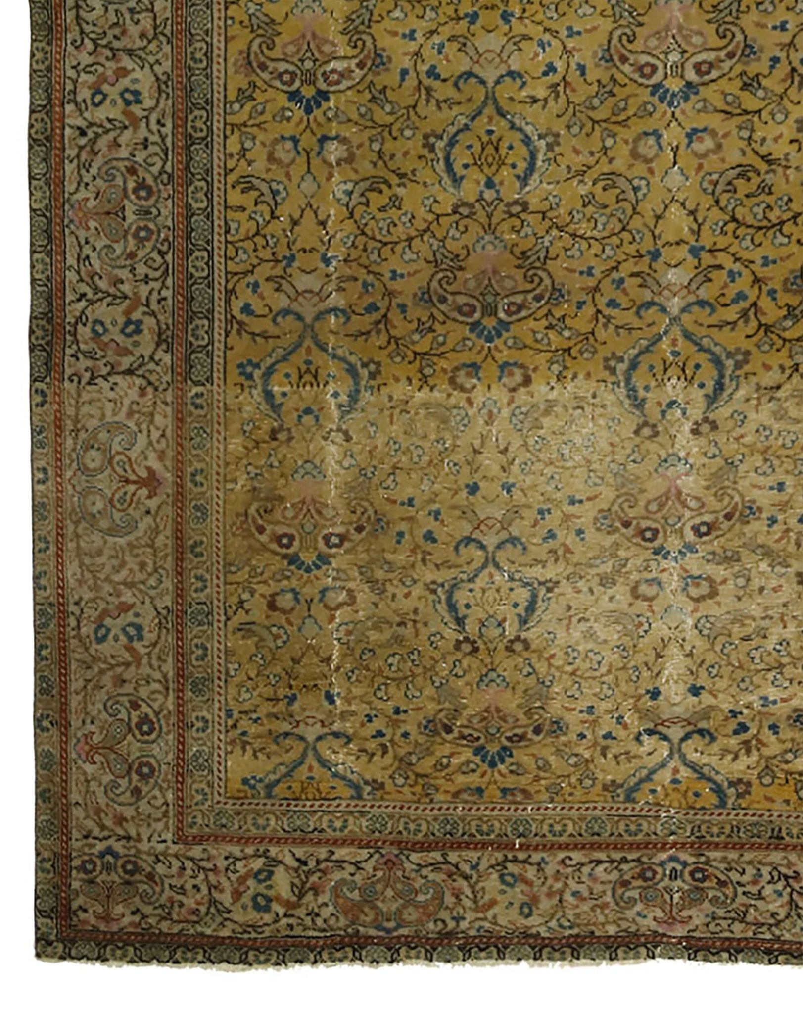 Vintage Turkish Anatolian Carpet 186x283 cm Floral Brown Blue