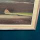 Oil on panel original Swedish - "House in a flat landscape" by Evert Färhm - Dated 1968 - vintage and framed - 81 × 68 cm (31.9" × 26.8")