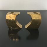 Pair of bronze candle holders by Monique Gerber