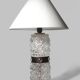 Mid-Century Textured Glass And Wooden Table Lamp, Denmark, 1960s