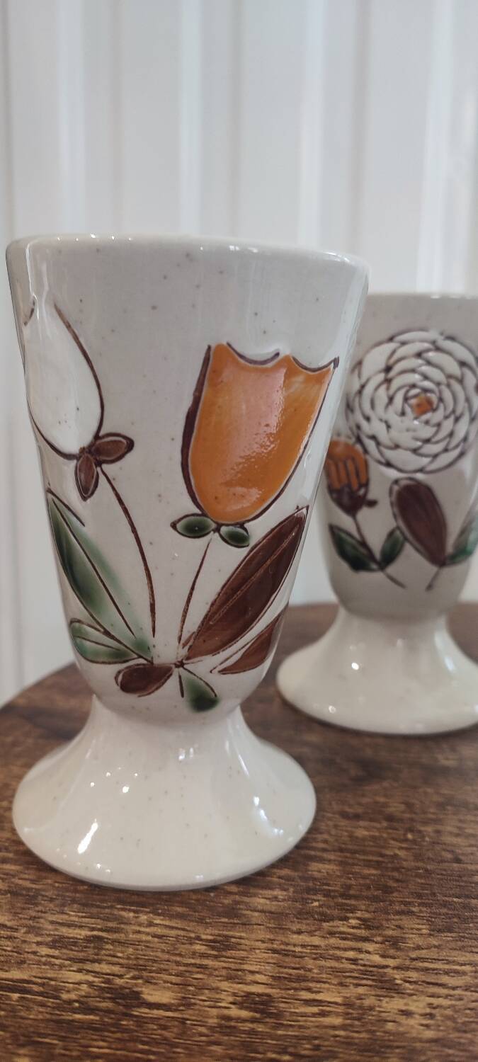 Mazagrans Mugs X 4 in glazed stoneware from the 70s