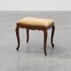 Louis XV Style Walnut Stool with Cabriole Legs and Velvet Seat, France, 20t