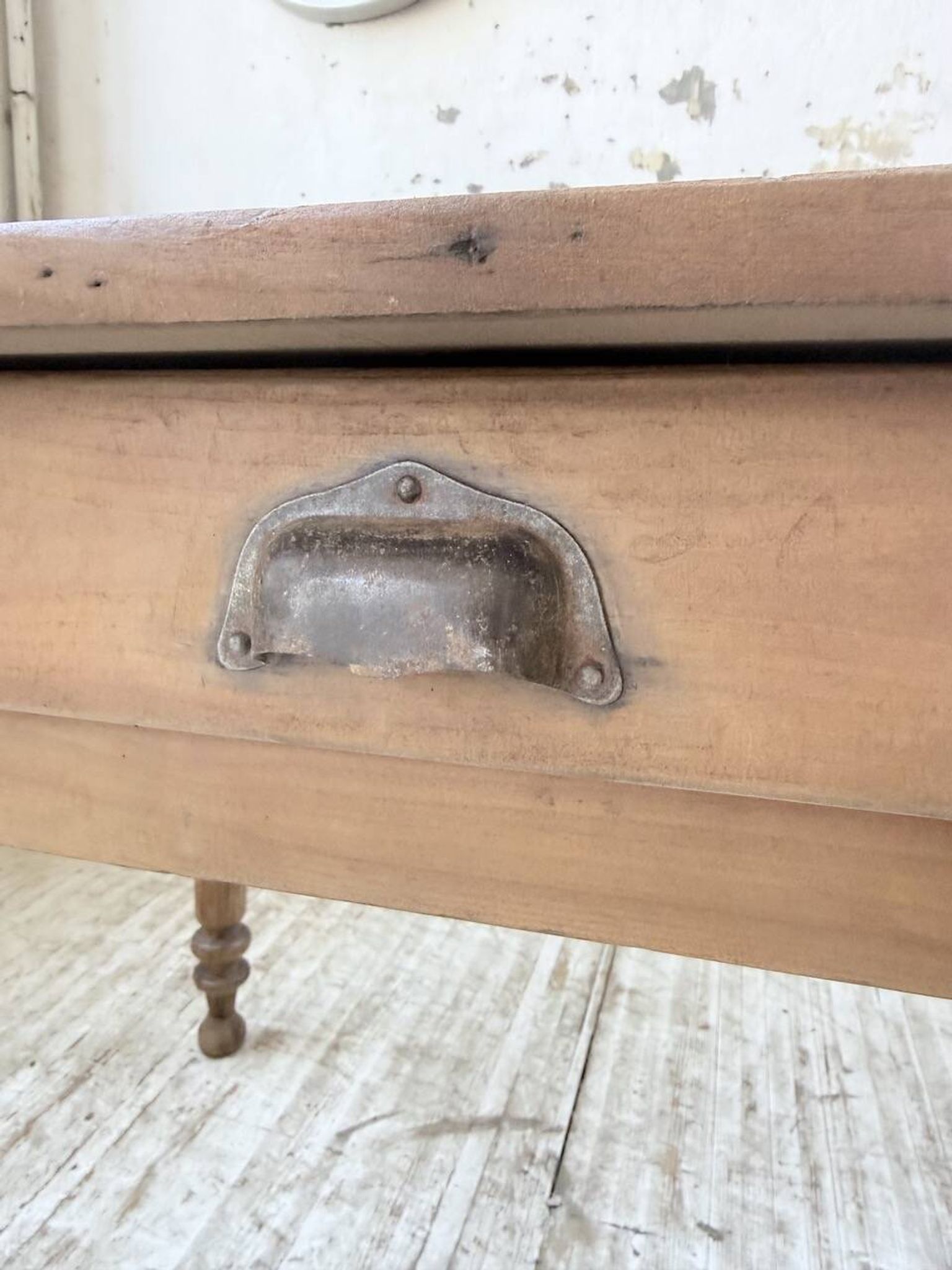 Bistro farmhouse table cherry wood turned legs 180cm