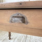 Bistro farmhouse table cherry wood turned legs 180cm