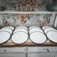Set of 12 flat plates in English porcelain Wedgwood model Amherst.