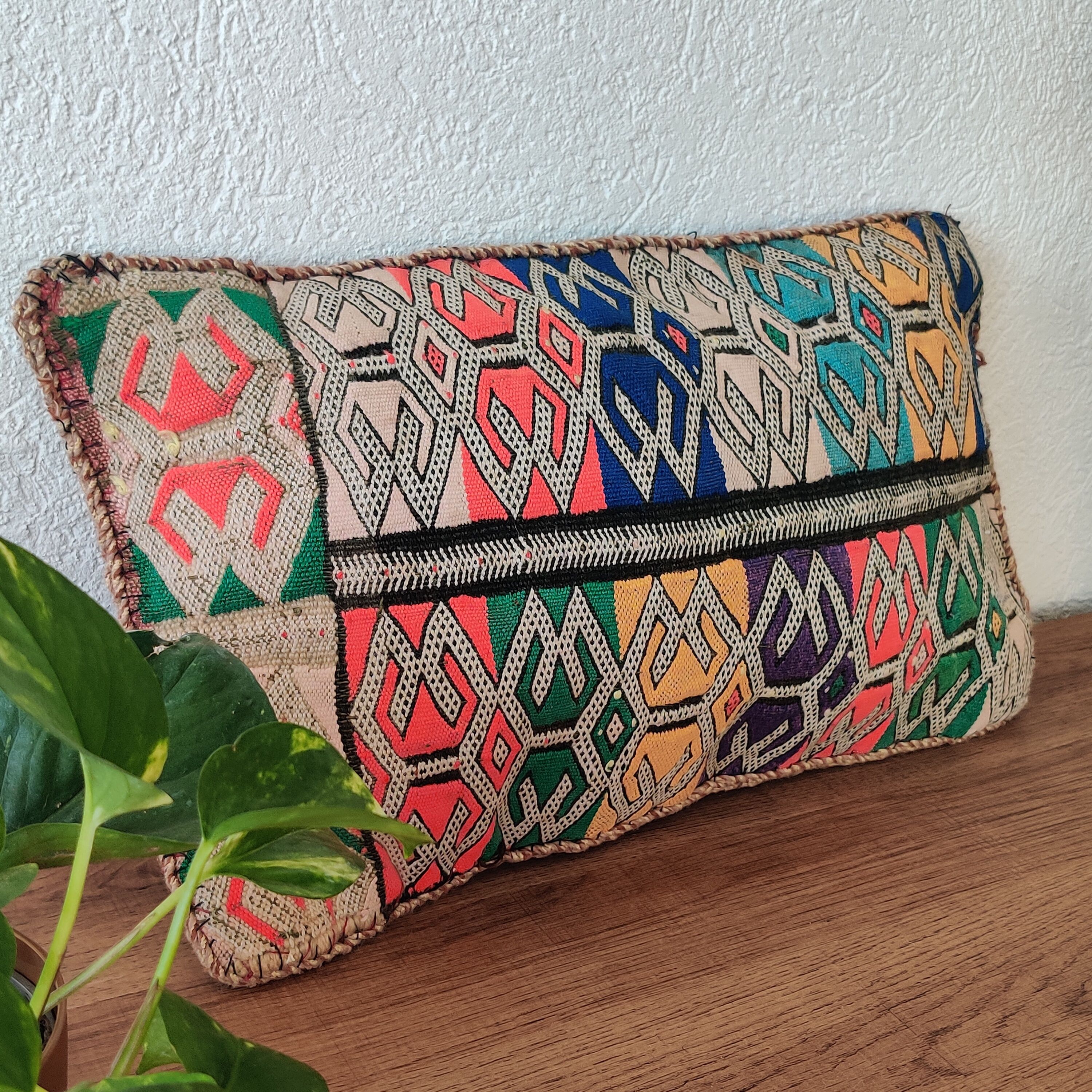Vintage coloured Moroccan Kilim cushion