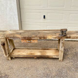 Antique French Carpenter's Workbench in Solid Beech – Early 20th Century