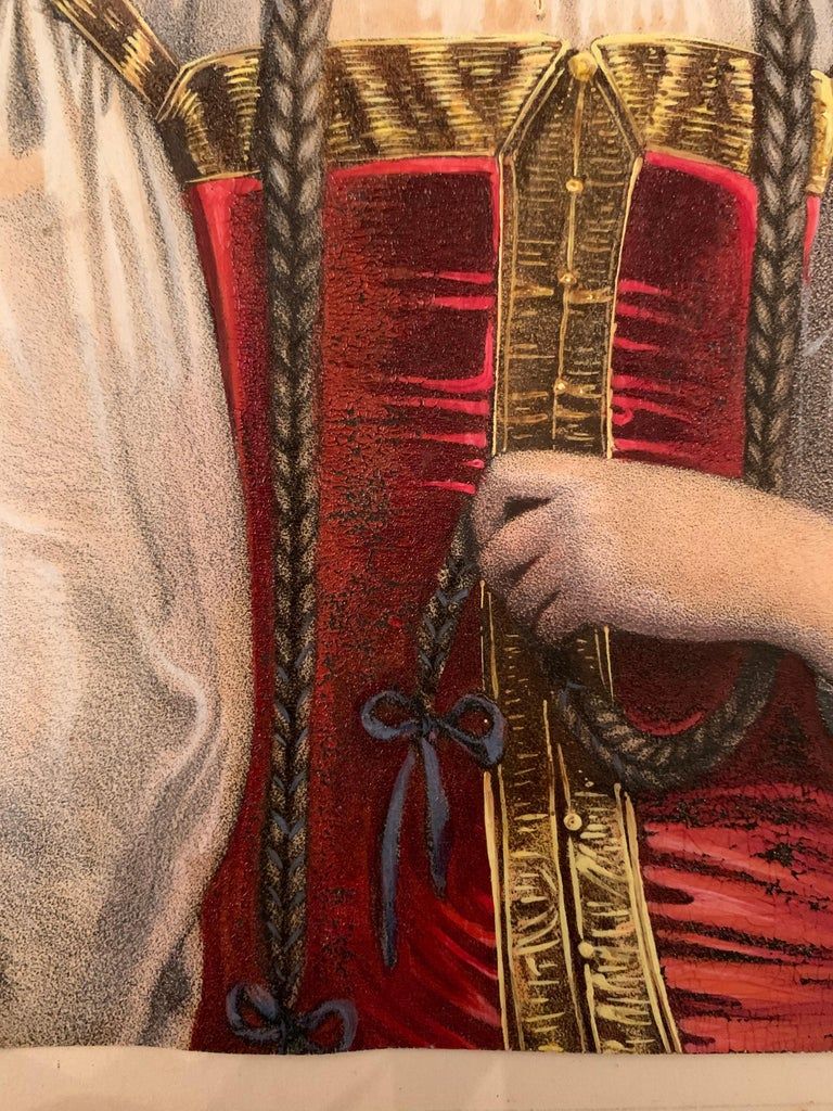 Portrait of a young Merovingian woman, enhanced engraving, nineteenth century