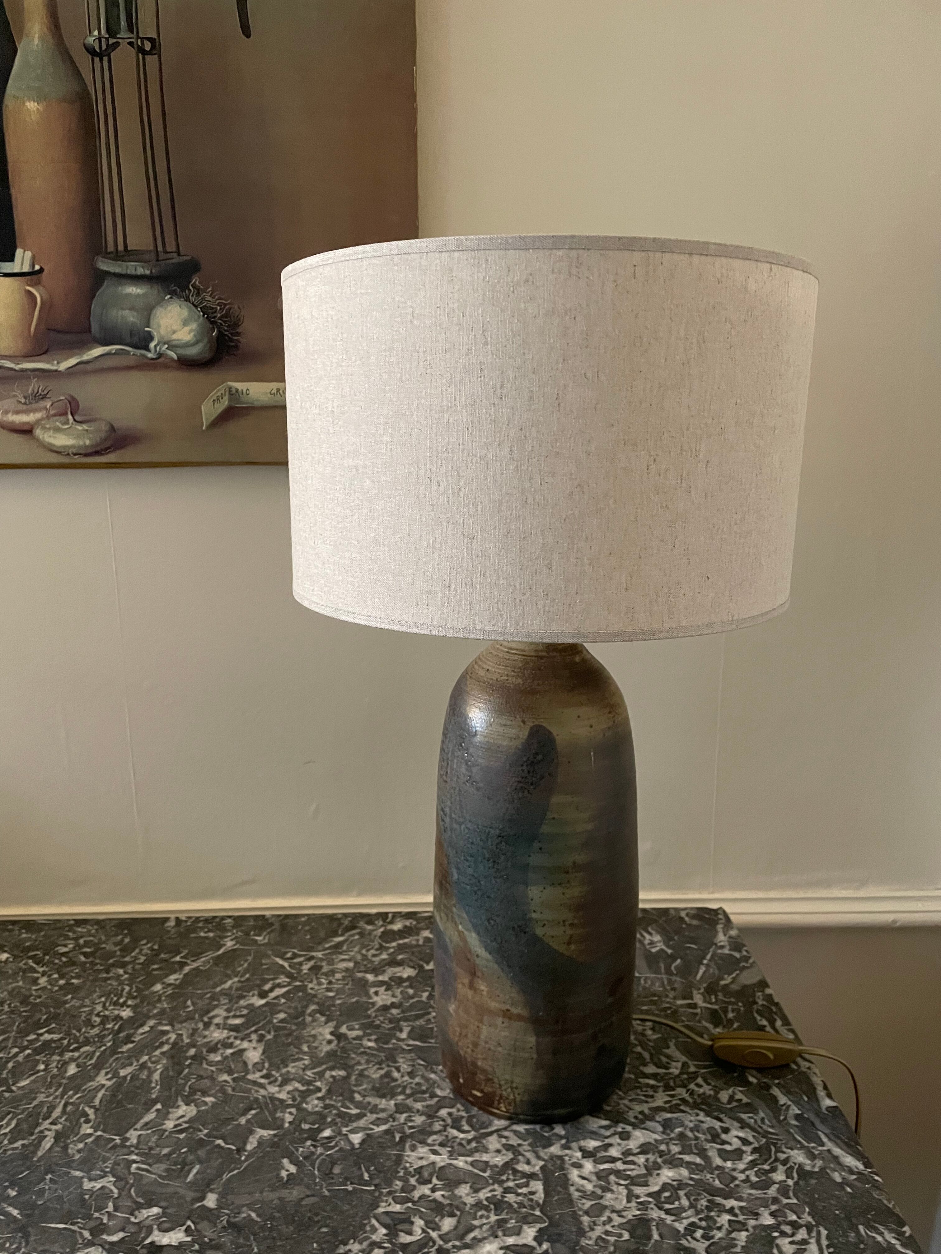 Lampe en grès vernissé
