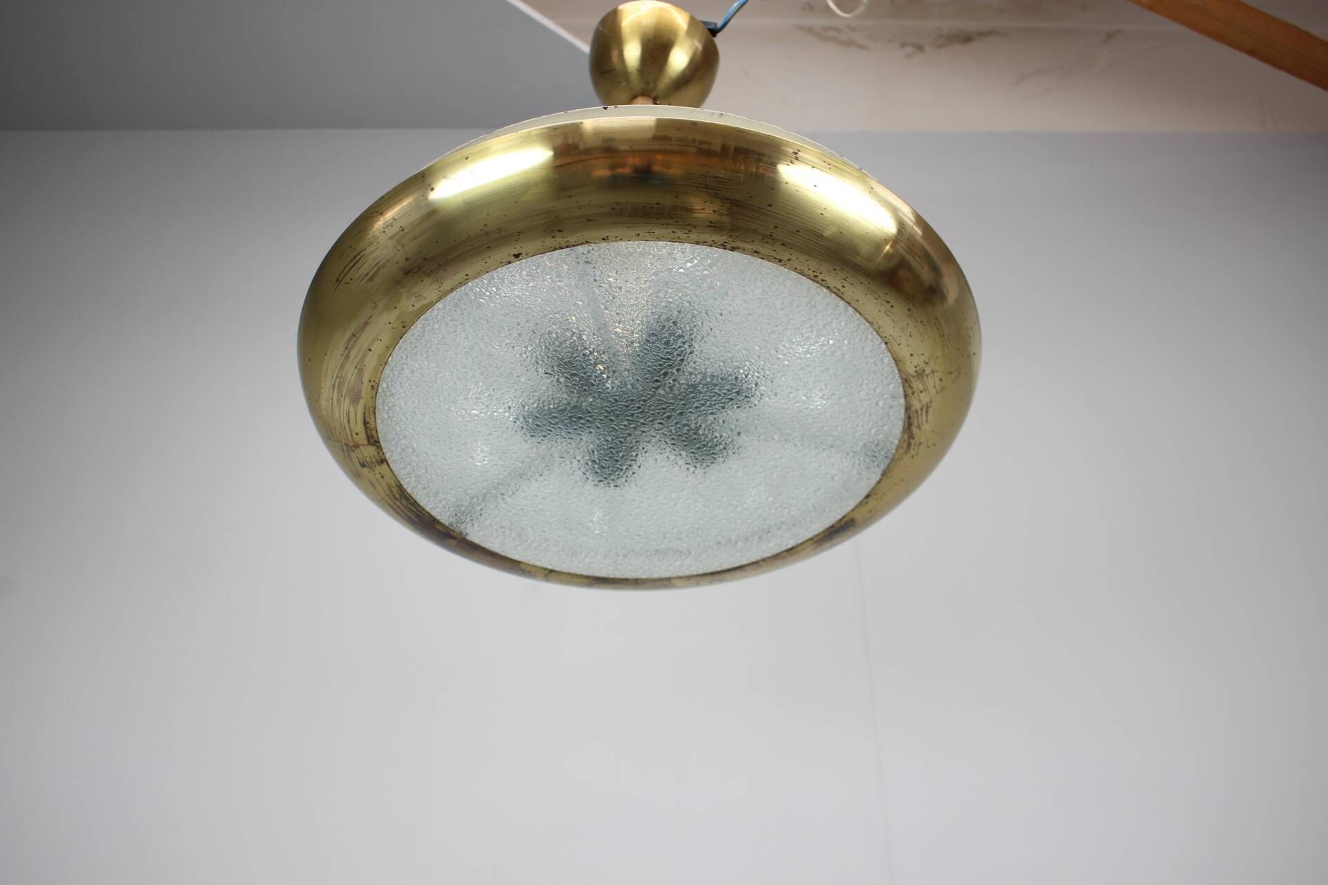 Bauhaus UFO pendant lamp by Josef Hurka for Napako, 1930s