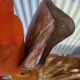 Vintage flame table lamp in palm wood, 1980s