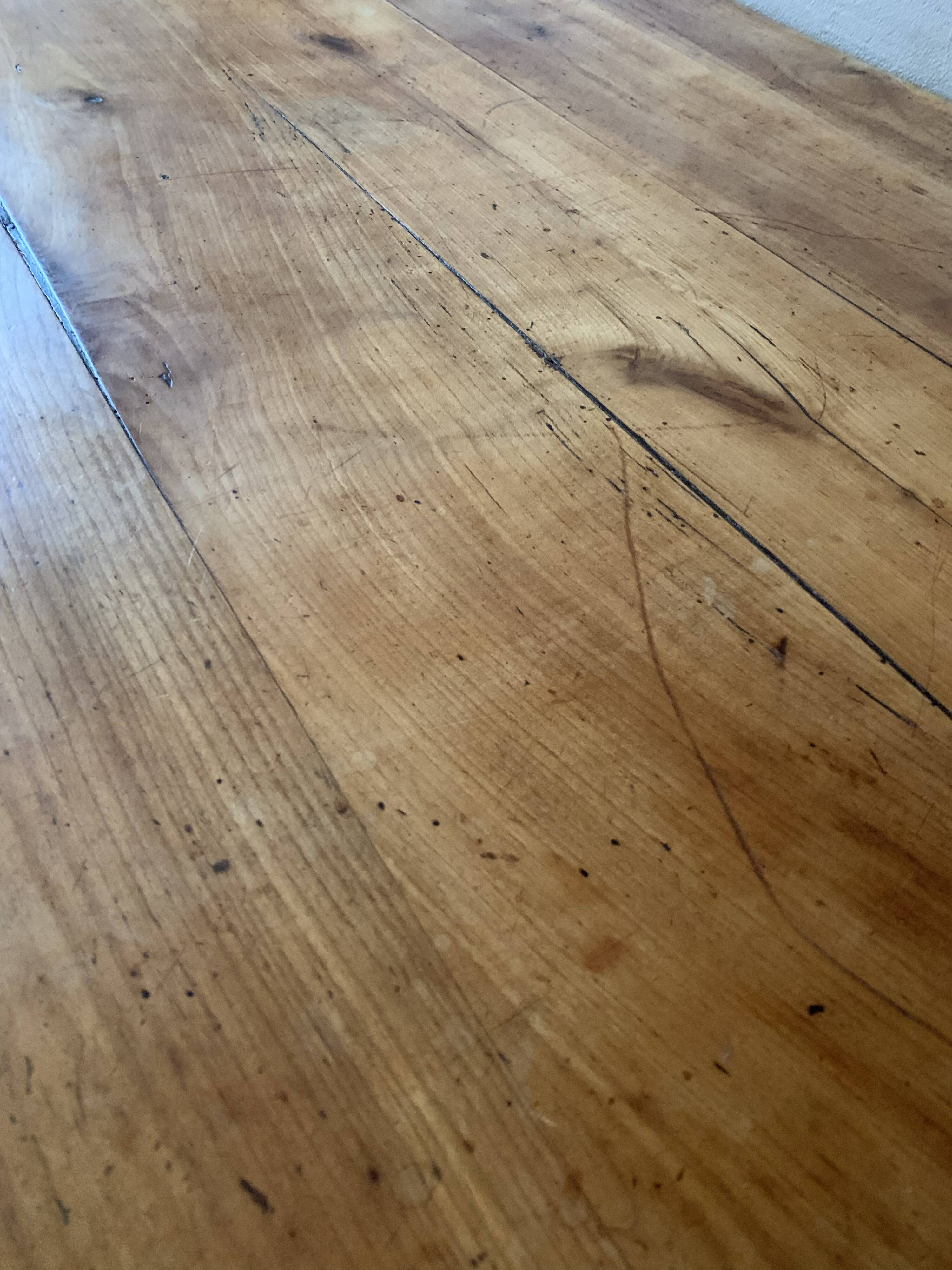 Large vintage farmhouse table from the 50s in solid wood (oak)