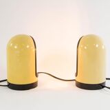 Table lamp and beige applique inside aluminum 70s