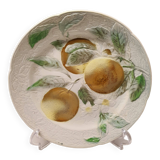 Decorative Plate Barbotine St Clément Made In France Vintage Orange Fruit Pattern