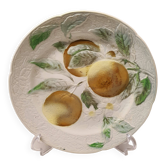 Decorative Plate Barbotine St Clément Made In France Vintage Orange Fruit Pattern