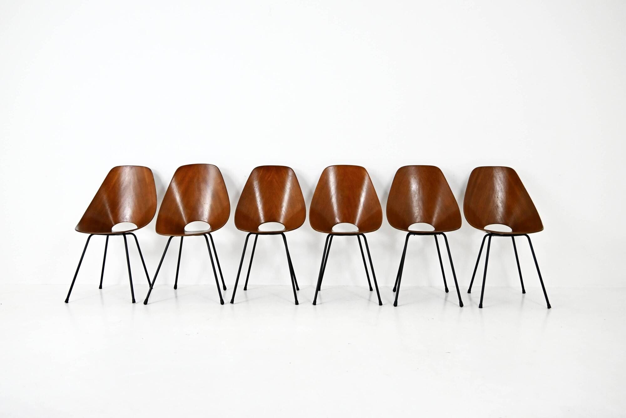 6 "Medea" chairs by Vittorio Nobili for Frattelli Tagliabue, 1950s