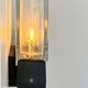 Paire d’applique vintage, pavé de verre et métal noir, Italie 1980