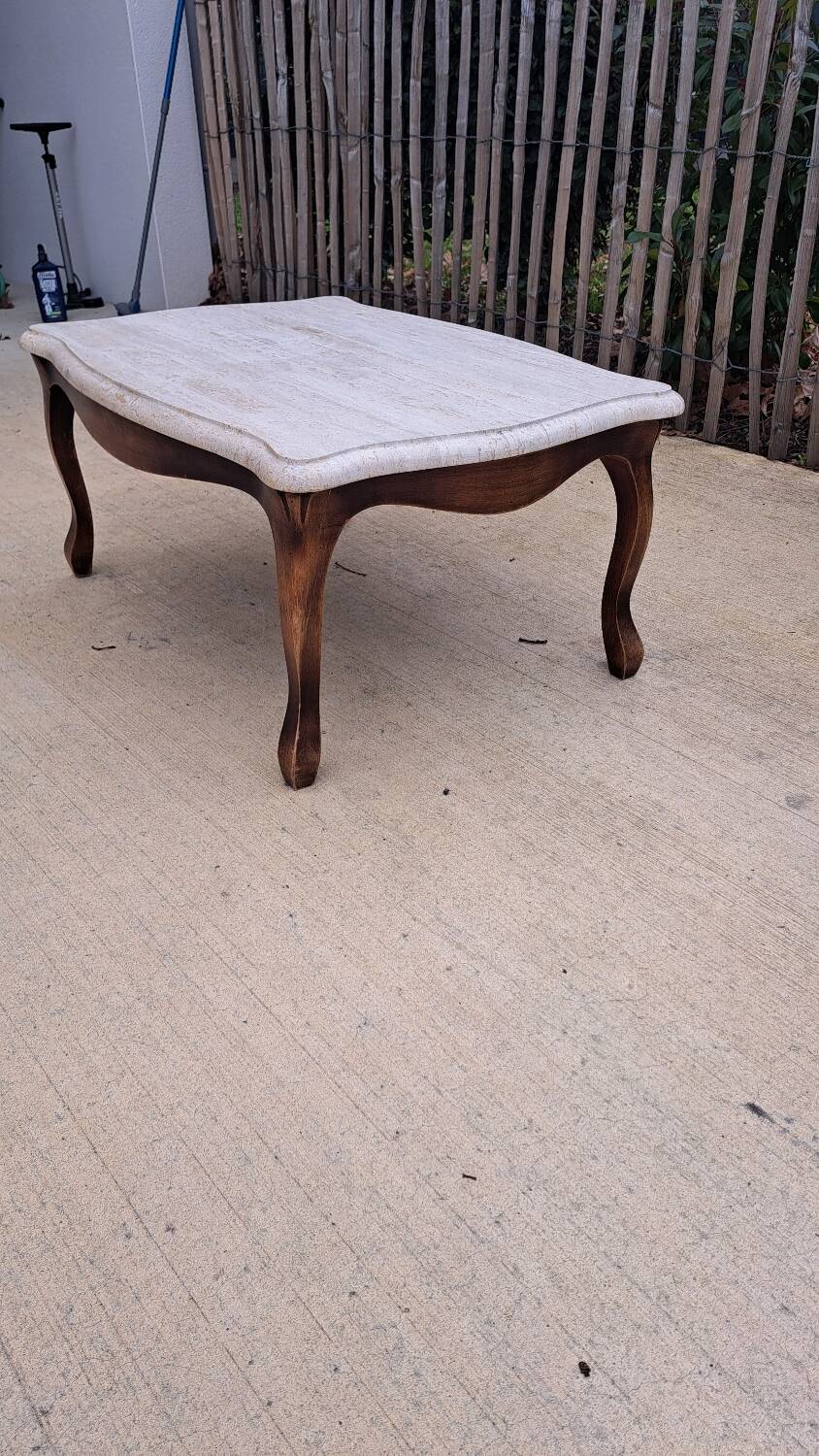 Wood and marble coffee table