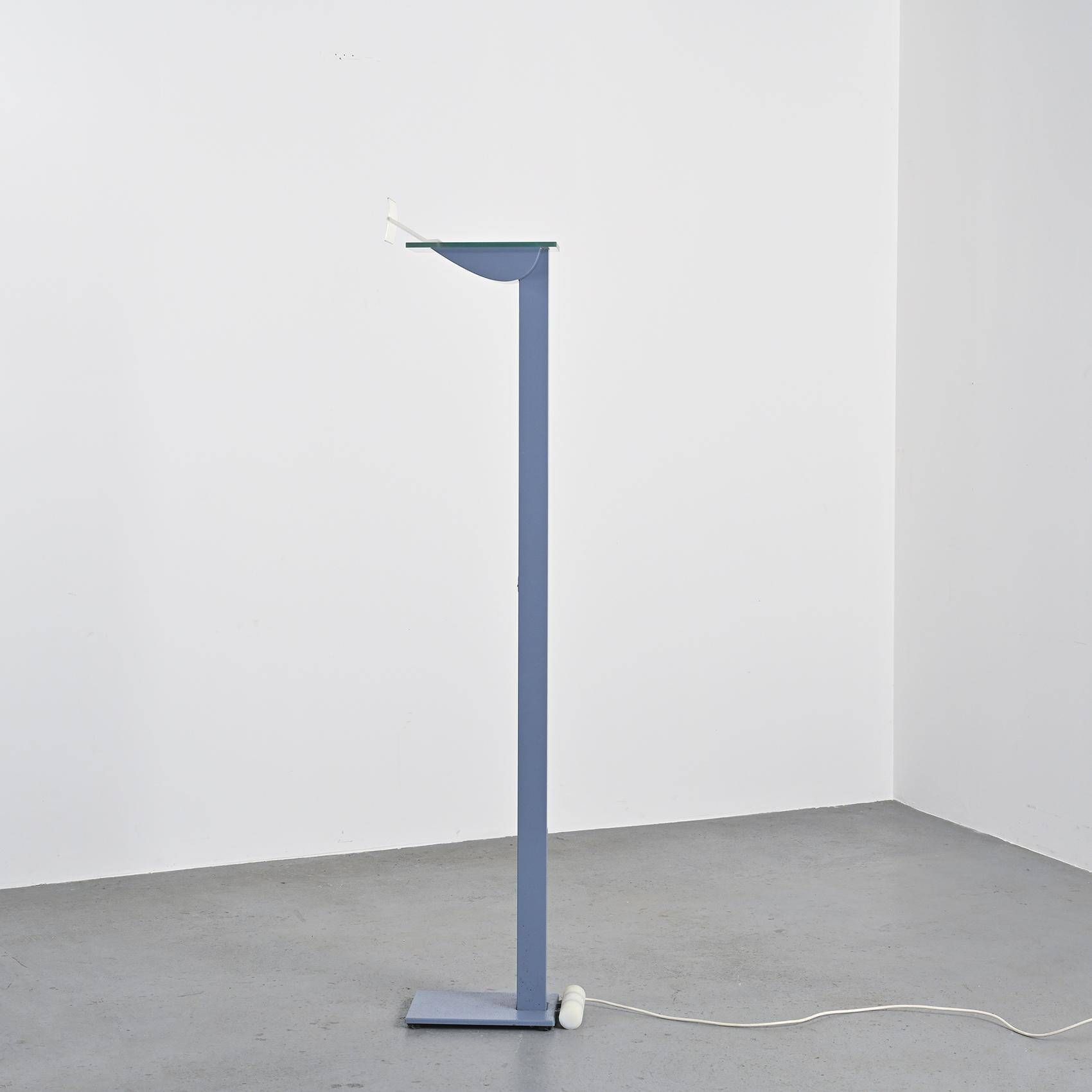 ID-S floor lamp in gray lacquered metal by Ettore Sottsass, Zumtobel, circa 1987