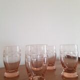 Set of 5 pink glasses