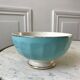 earthenware bowl Moulins des Loups sky blue and edging 40s-50s