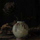 Ball vase in wild clay and soil