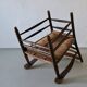 Rustic bobbin rush seat low armchair | Netherlands | 1940s