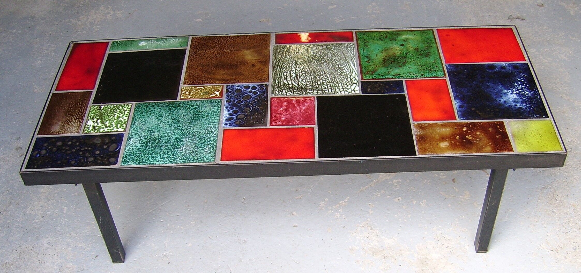 Table wrought iron and ceramics Vallauris