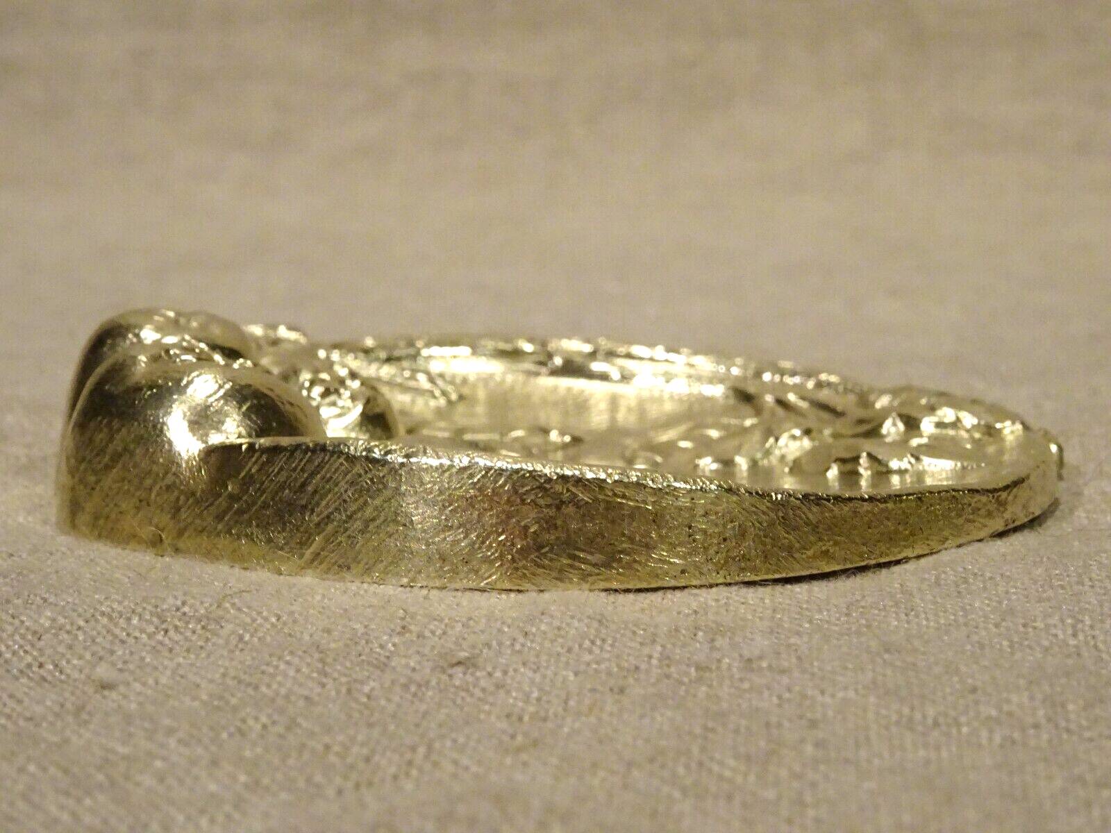 Old bronze cup empty pocket with apple apple tree fruit decoration Ø 9.5 cm