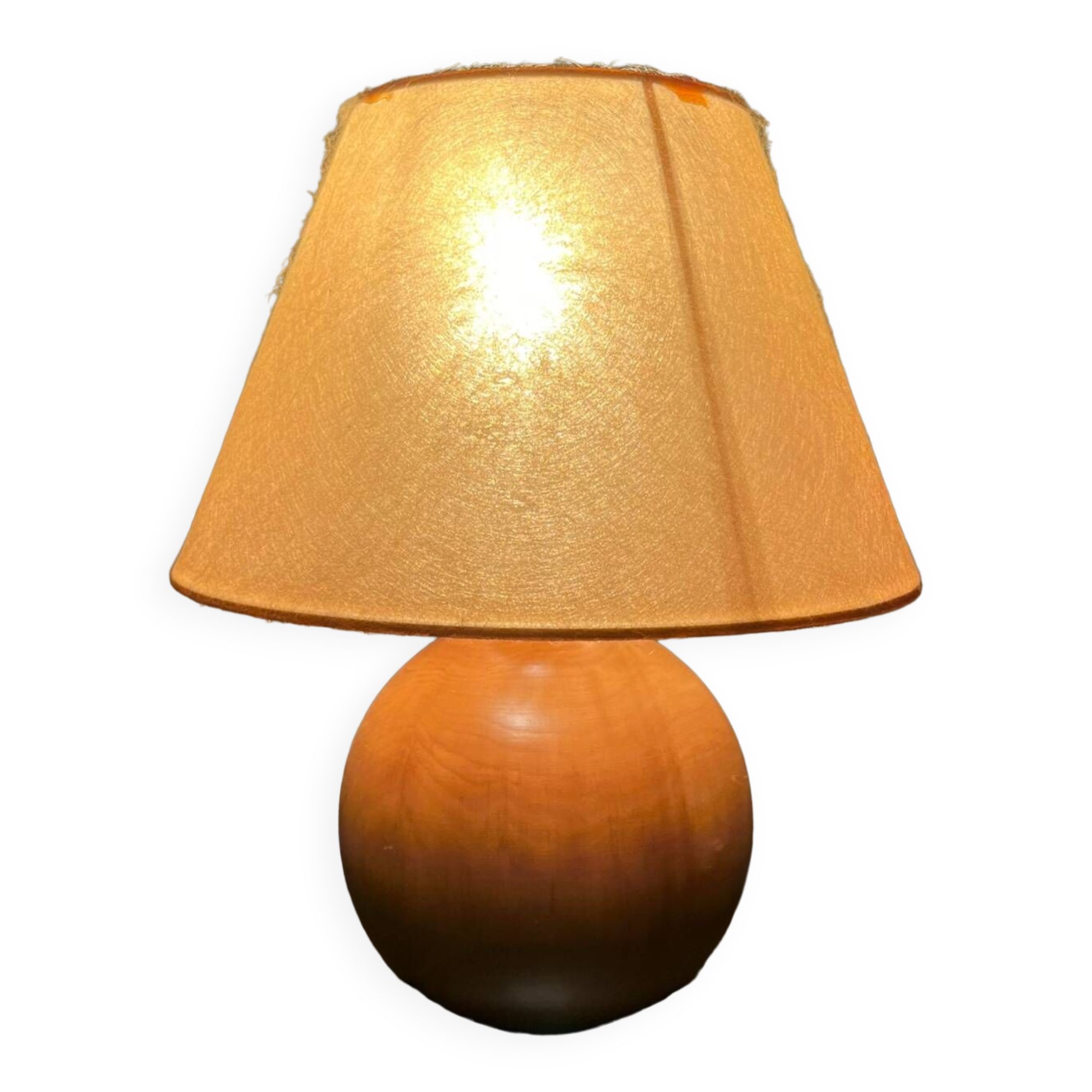 Lampe boule bois massif
