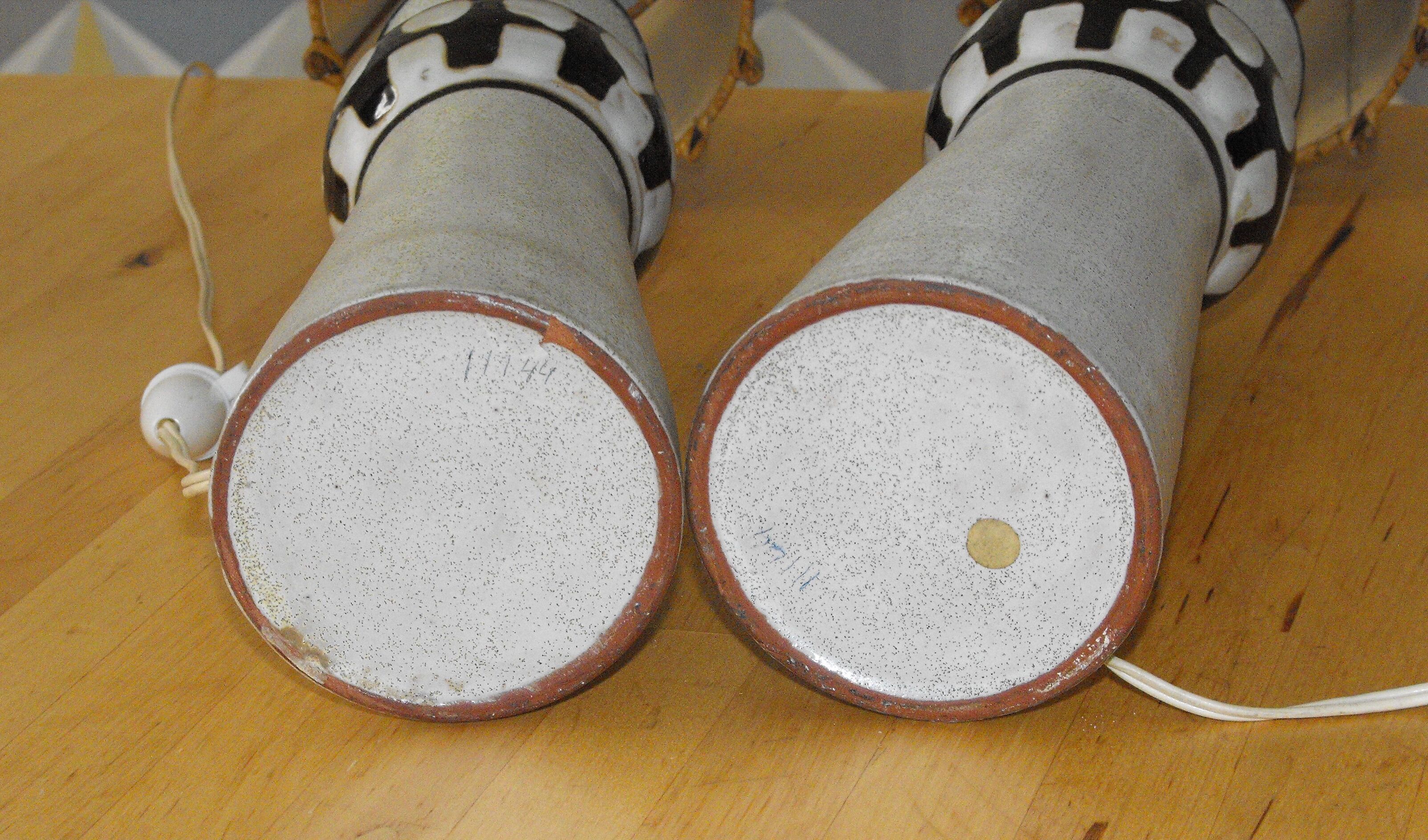 A pair of italian ceramic table lamps 1960