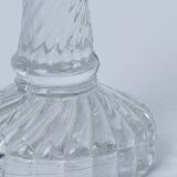 Set of 2 transparent glass candle holders