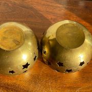 Pair of brass candle holders