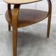 Guéridon / table basse tripode Bow Wood dessin Steiner pour Baumann 1960