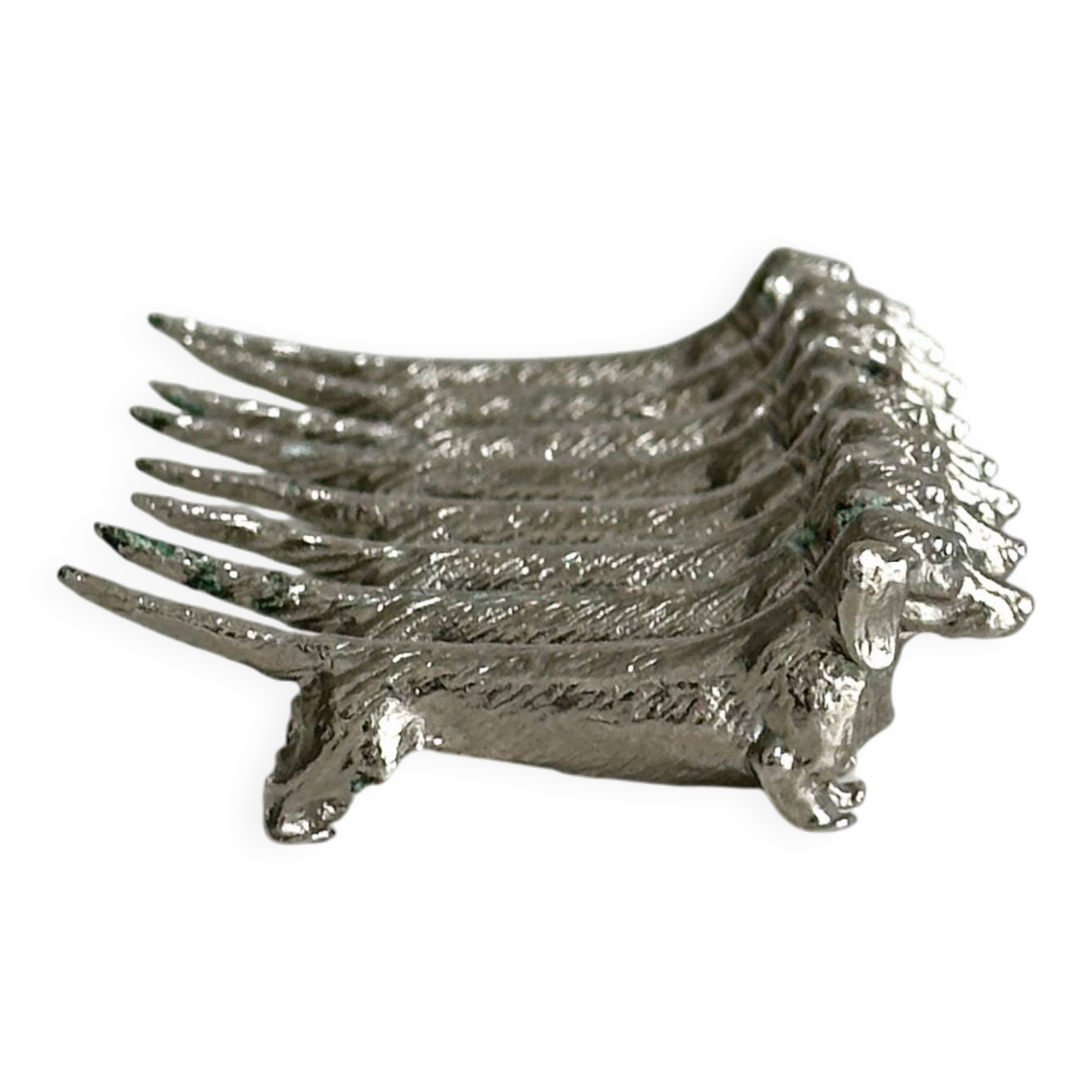 Set of 8 dachshund-shaped knife rests