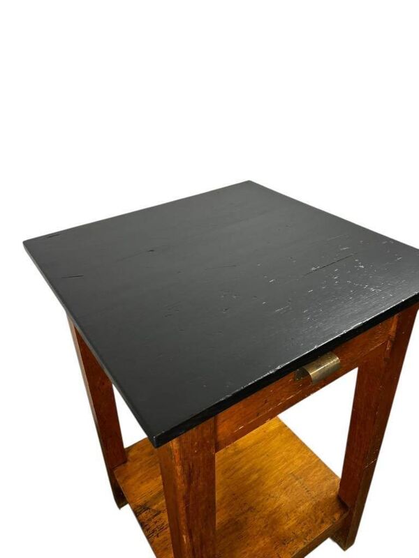 Table haute vintage en bois / table de bar / table d'appoint