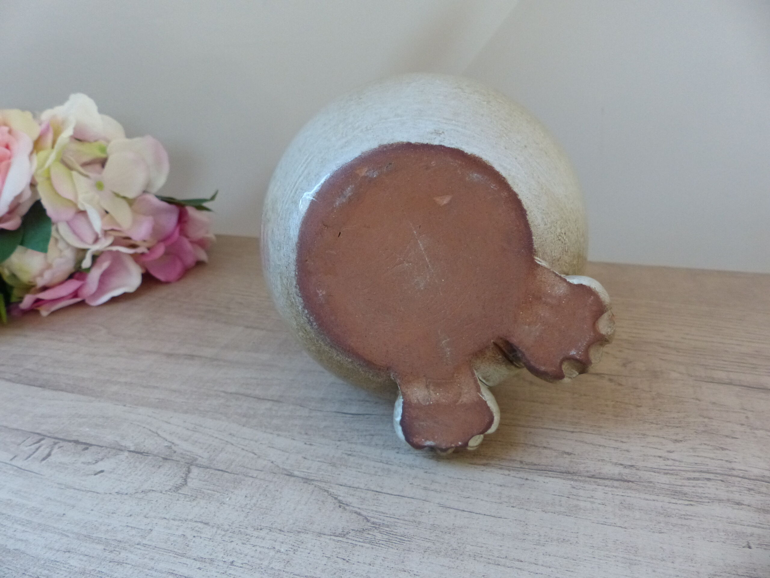 Vase chouette zoomorphe en grès vintage