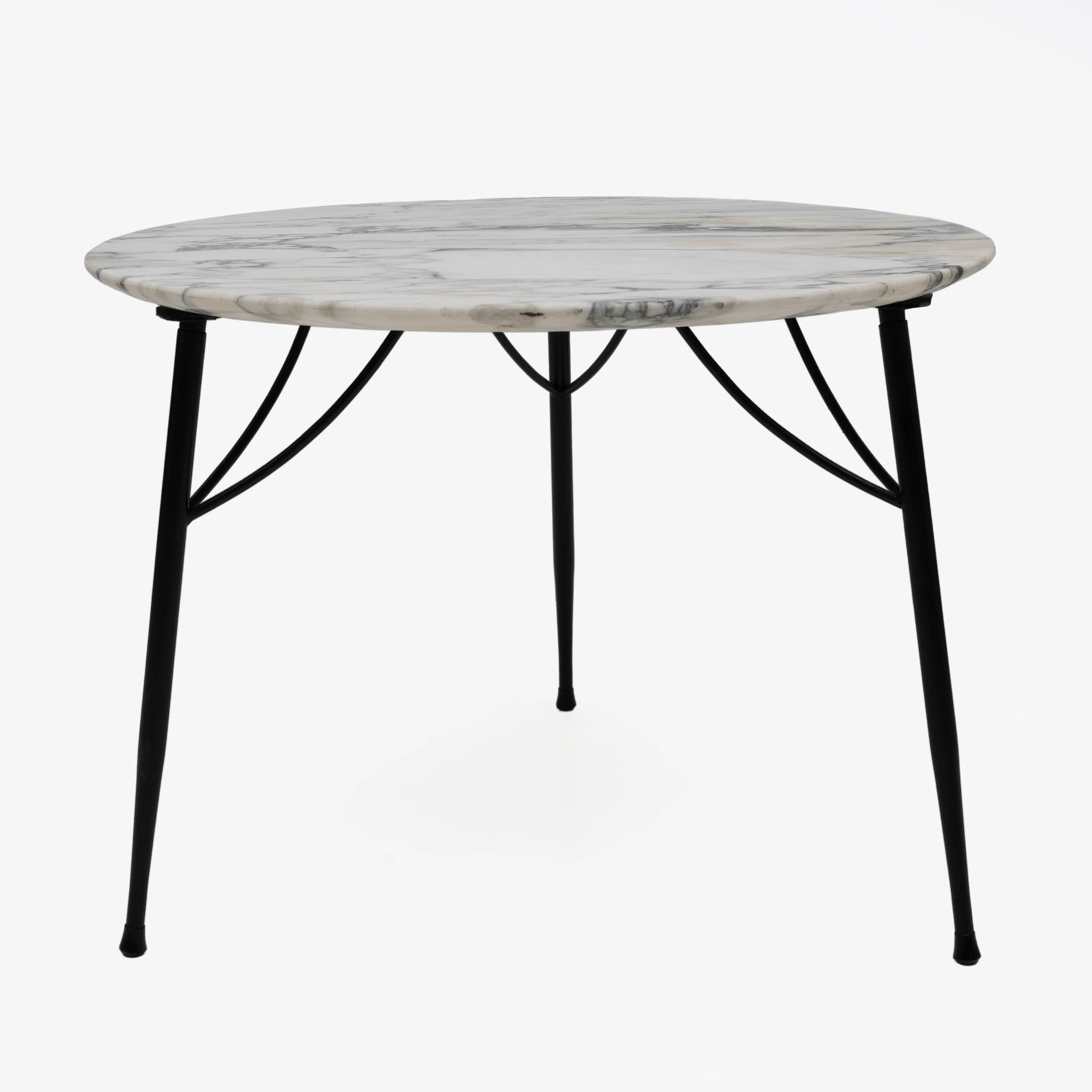 Mid-century Modern Italian Marble and Metal Round Coffee Table, 1960s